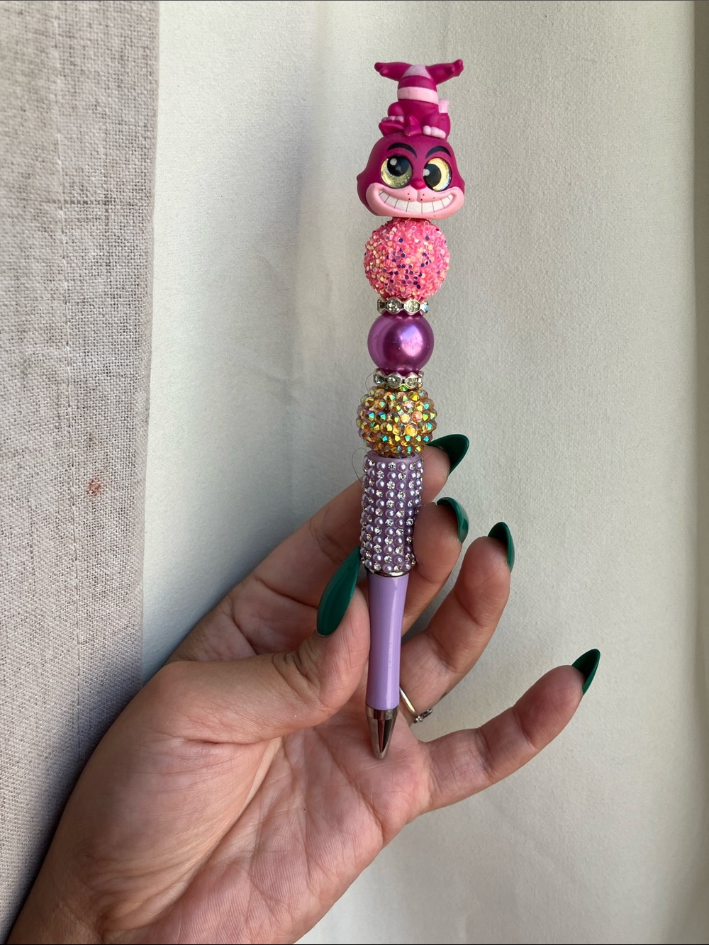 Kids Pink Purple Beaded Novelty Pen - Brand